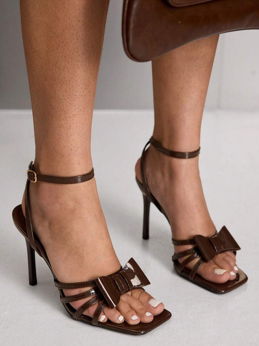 CUCCOO SZL Sandalias de tacón para mujer - Espejo café oscuro - Ver 1