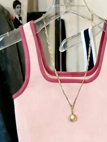 Resyla 2件套纯色修身吊带背心，粉色和蓝色组合 - 彩色 - 查看 3