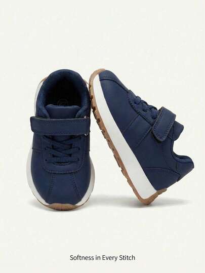 Cozy Pixies A Pair Of Spring And Summer Fashion Versatile Fun Cute Dark Blue Boys Pastoral Soft Bottom Flat Bottom Baby Sneakers College Style Outdoor Play Travel Back To School Kindergarten