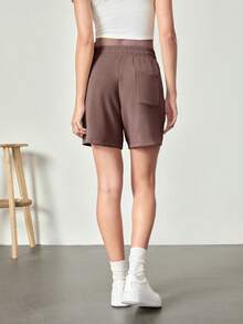 GLOWMODE SoftSerene Modal Bermuda Adjustable Pocket Shorts Daily Casual Lounging Summer - Mocha Brown - View 3