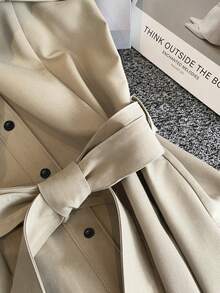 GlowEve Women's Sleeveless Casual Single-Breasted Shirt Dress With Shawl Collar - Apricot - View 7