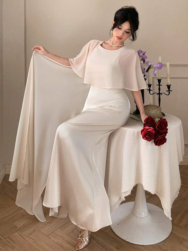 Women's Chiffon Flowy Mid-Length Dress Sundress
