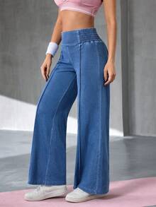 Flexra Women's Casual Versatile Everyday Wide Leg Jeans - Blue - View 6