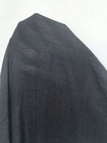 Swim Vcay 女士V领纯色镂空钩编莲花图案拼接度假沙滩连衣裙，优雅奢华性感中长款连衣裙 - 黑色 - 查看 7