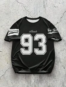 EVRINFINITE 男士黑色数码印花 T 恤和星星图案，休闲涤纶圆领 T 恤，可机洗 - 彩色 - 查看 1