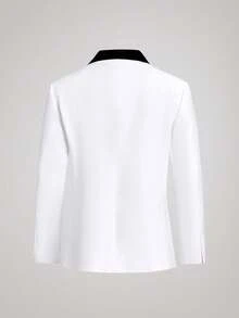 Officeau 男士新郎婚礼西装套装 高品质礼服外套 西裤马甲 男士三件套 正式修身燕尾服 舞会西装 商务社交 正式燕尾服 舞会西装 工作办公西装 - 白色 - 查看 5