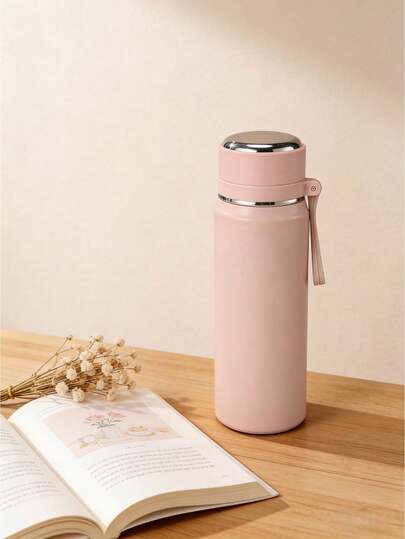 Taza aislada al vacío de acero inoxidable, botella con forma de bala de gran capacidad y con estilo, diseño portátil y minimalista de botella de agua