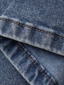 DAZY Quần jeans ống loe cạp thường dành cho nữ, kiểu dáng thanh lịch, gợi cảm, thích hợp cho mùa hè. - Rửa trung bình - Xem 6