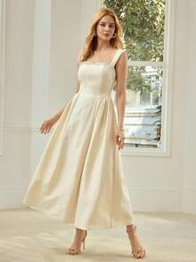 MOTF PREMIUM ĐẦM NỮ ĐÍNH ĐÁ QUÝ - Màu be - Xem 4