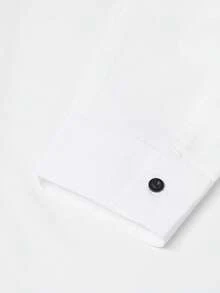 Manfinity Bizformal 男士白色商务衬衫，凉爽透气，抗皱，吸湿排汗，速干，春夏款 - 白色 - 查看 5