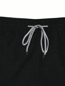 Gym Rark Bộ đồ thể thao nam gồm áo thun ngắn tay in hình tạ và quần đùi có dây rút, thích hợp tập gym. - màu đen - Xem 6