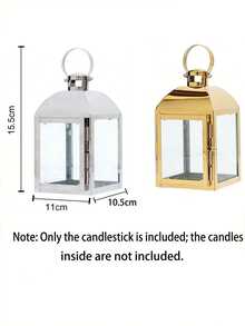 Cirelle European-Style Windproof Glass Candle Holder - Stainless Steel Lantern For Outdoor & Indoor, Elegant Wedding Table Decor - multicolor - View 10