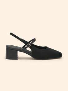 CUCCOO BASICS Women's Fashionable Versatile Minimalist Backless Pumps Spring Shoes - Vintage Black - View 7