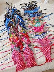 Swim Vcay Women's Random Metallic Jewelry Bikini Set, Summer - Multicolor - View 2