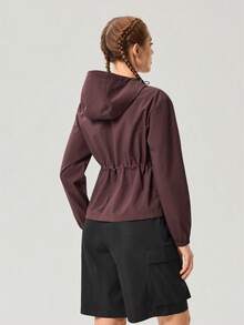 OutZeal Women Outdoor Jacket Daily Jacket Water-Resistant Hooded Tops - Red Violet - View 7