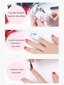 200片装大容量铝箔卸甲贴，快速卸甲，防漏，易撕，银色美甲工具，专业沙龙及居家美甲护理必备，卸甲护理 - 銀色 - 查看 4