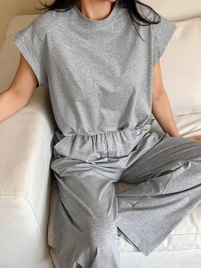 DAZY Bộ đồ mặc nhà dệt kim có mũ trùm đầu phong cách thể thao tối giản dành cho nữ