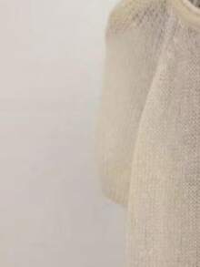 SHEIN Plus Size Solid Color Round Neck Short Sleeve Knit Top, Autumn - Apricot - View 3