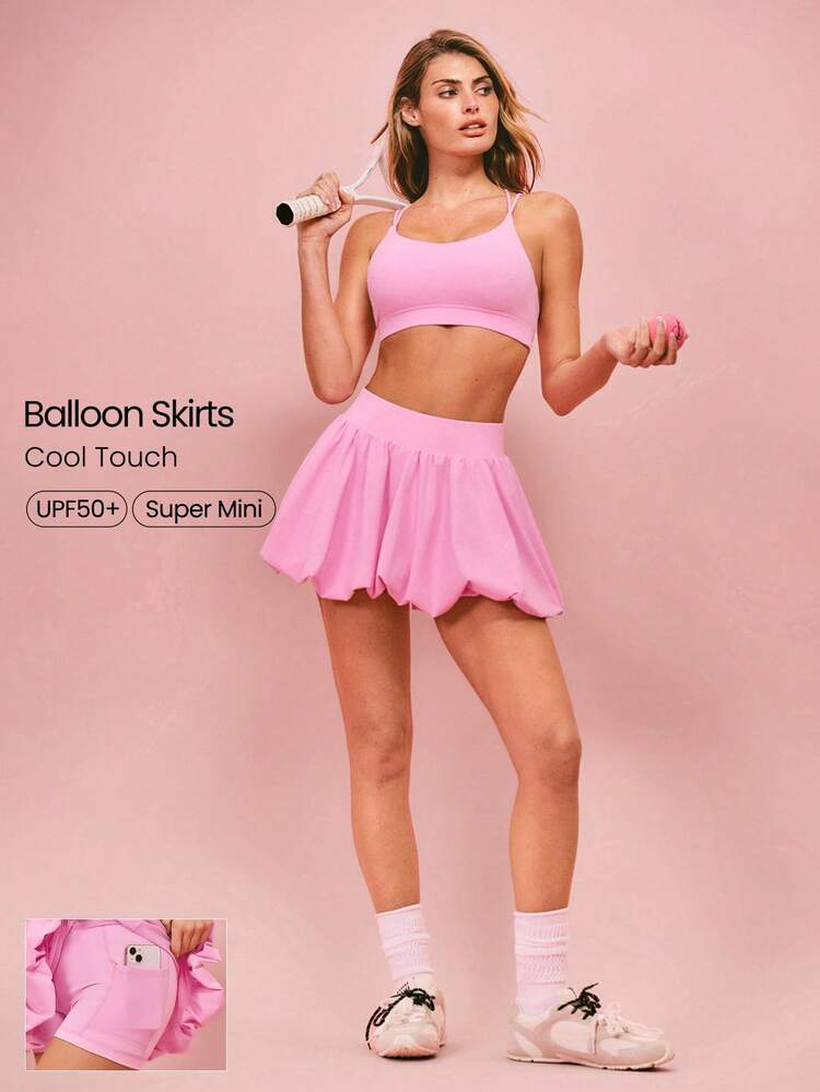 Valentine's Day Major Moves UV Protection Sweat-Wicking Quick-Dry Cool Feel Built-In Shorts Pocket Anti-Slip Grips Micro Bubble Mini Skirt Golf Tennis Pickleball Daily Casual Wear