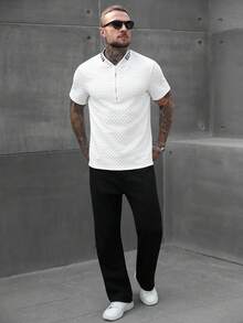 SLATEMANN Áo thun nam phong cách retro, thích hợp mặc hàng ngày và đi chơi, món quà tuyệt vời cho gia đình và bạn bè. Áo polo có khóa kéo màu trắng, áo polo nam, áo thun nam kiểu dáng thường ngày, áo polo nam có họa tiết, phong cách cổ điển, thích hợp cho sinh hoạt hàng ngày, những chuyến đi cuối tuần, hoạt động ngoài trời, du lịch, môi trường làm việc thoải mái hoặc các dịp bán trang trọng, quà tặng cho bạn trai/chồng, quà kỷ niệm/sinh nhật, tiệc tùng, kỳ nghỉ hè, đám cưới, từ xuân sang hè, lễ hội Mardi Gras. Áo polo nam tay ngắn màu trắng có họa tiết dập nổi, khóa kéo ¼, kiểu dáng thường ngày. - trắng - Xem 3