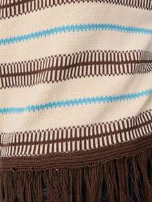 Nöista Cropped, Long Sleeve Sweater With Fringes Detail On Bottom Edge - Apricot - View 6