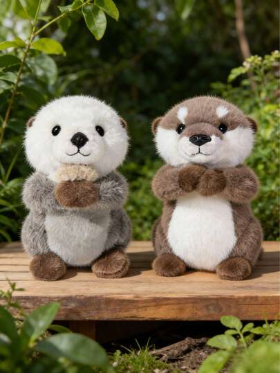 MINKOJA - BESTSELLERS 可爱的水獭毛绒玩具，仿真水獭造型，采用貂毛材质，触感柔软，是送给动物爱好者的理想礼物。它既是生日礼物，也是各种节日礼物的绝佳选择，还可作为沙发床表面的装饰摆件。