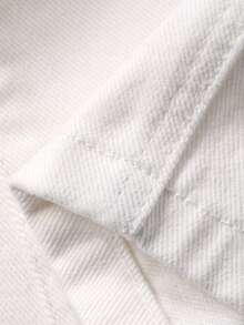 DAZY Bộ đồ denim nữ dáng rộng gồm áo khoác blazer và quần ống đứng, kiểu dáng thường ngày. - trắng - Xem 8