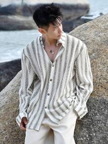 DAZY Men's Striped Long Sleeve Shirts, Spring/Summer - Multicolor - View 1