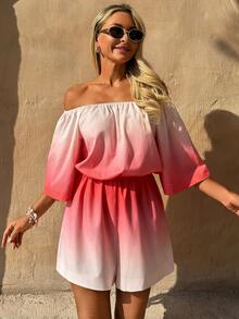 Swim Vcay 女士沙滩度假休闲渐变露肩罩衫 - 彩色 - 查看 1