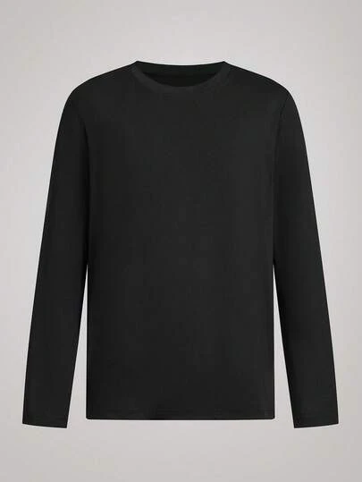 Officeau 男士休闲纯色长袖 T 恤，春/秋，适合秋季