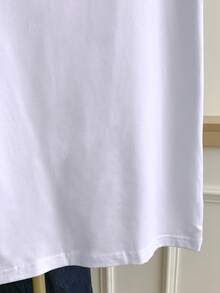 Resyla Maglietta a maniche corte da donna con scollo tondo, colorblock, casual, versatile, adatta per uso quotidiano - Bianco - Visualizzare 5