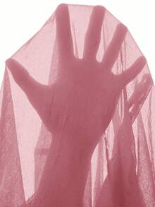 Aveloria Rosie 新款法式浪漫复古茶会连衣裙，宽松修身设计，优雅露肩褶皱薄纱亚麻质感面料，泡泡袖，纯色夏季女装 - 粉色 - 查看 4