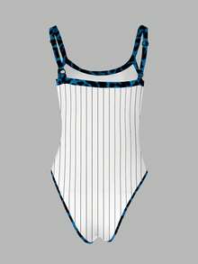 Rovax Women's Letter & Number Print Splicing Camisole, Fitted Casual Everyday Wear - Multicolor - View 2