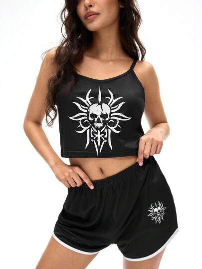 Black Label Women's Sweet & Cool Style Camisole & Shorts Set