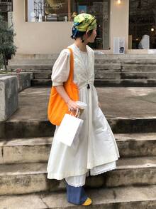 DAZY Đầm midi họa tiết hoa kiểu Hàn Quốc 2 trong 1 dành cho nữ, thích hợp cho kỳ nghỉ hè. - trắng - Xem 1