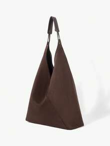 Maija 女士单肩包，流浪包，麂皮，麂皮包，复古，经典，时尚，优雅，简约，个性化，百搭，经典，适合通勤、办公、约会、日常、购物、下午茶等场合 - 咖色 - 查看 2