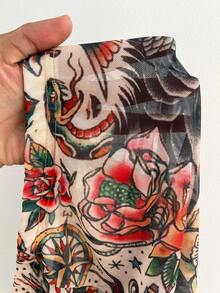 Whyspr 复古浪漫印花紧身打底裤 - 黑色 - 查看 8