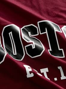 EVRINFINITE Men's Casual Simplistic Printed Tank Top, Suitable For Daily Wear - Burgundy - View 5