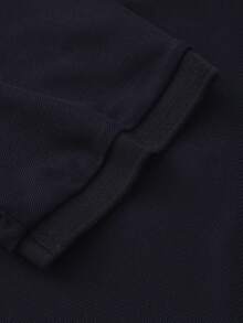 Manfinity Homme Camisa polo de media cremallera de unicolor para hombres, uso diario casual, verano, formal - Azul Marino - Ver 6