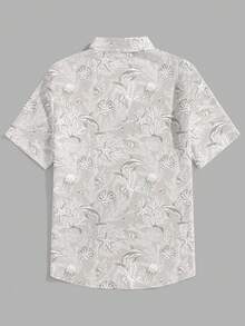 VIVINTIMO Men's Ocean Dolphin Print Vacation Shirt Hawaii Mens Shirt Beach Men Shirt Mens Hawaiian Shirt Nautical Shirt Seashell Shirt - Multicolor - View 4