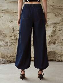 MOTF PREMIUM FOLD PLEATED DENIM JOGGER PANTS, SPRING/SUMMER - Blue - View 3