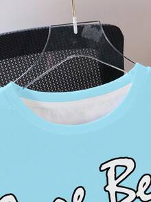 SHEIN X Care Bears Men's Letter & Cartoon Print Casual Round Neck Short Sleeve T-Shirt, Summer - White - View 4