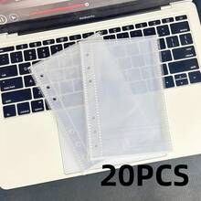 Joivida 10/20 piezas por paquete Archivo de hoja transparente A6/A7/M5/A8, hoja de álbum de fotos de doble cara, hoja en funda, hoja de archivo de libro de pegatinas, hoja en bolsillo, excelente material de PP, tarjeta de foto de ídolo, postal, tarjeta de intercambio, foto, tarjeta de estudiante, tarjeta de identificación, papelería de oficina, planificador adecuado - Multicolor - Ver 12