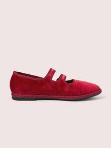 CUCCOO DOLLMOD Zapatos de mujer clásicos de terciopelo con doble raya roja - Jujube - Ver 10