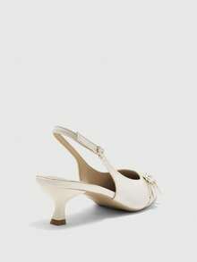 CUCCOO BIZCHIC Casual Minimalist Solid Color Pointed Toe Women Pumps Valentine's Day - Beige - View 9
