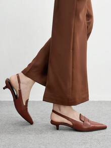 CUCCOO BIZCHIC Sandales à talons pour femmes - Tabac - Voir 4