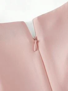 ZEYLAH 垂坠对比蕾丝荷叶边连衣裙 - 淺粉色 - 查看 6