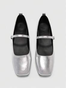 CUCCOO BIZCHIC Zapatos planos para mujer - Plateado - Ver 8