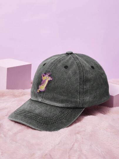 SCOOBY-DOO X SHEIN 1 Fashionable And Versatile Cartoon Character Pattern Embroidered Washed Baseball Cap Is Exquisite, Suitable For Wearing, Daily Travel Wear And Outdoor Sports Decoration, Four-Season High-Value Fashion Items For Men And Women, Gifts For Family And Friends