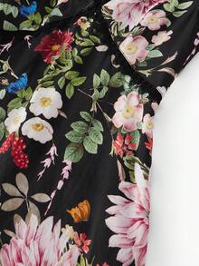 ZEYLAH 对比色蕾丝花卉印花连衣裙 - 彩色 - 查看 5